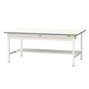 山金工業 ワークテーブル150シリーズ 均等耐荷重150KG 固定式 H740MM ワイド引出し付/半面棚板付 SUP-1890WT-WW