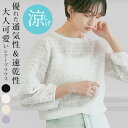 【OUTLET SALE】ブラウス《クラッシュジャガードシアーブラウス 全4色 2サイズ》 レディース シアートップス シアーブラウス プルオーバー クラッシュジャガード チェック //10//