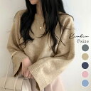 ニット《ワイドスリーブショートニット 全5色》 レディース トップス ニット セーター オーバーサイズ ゆったりサイズ クルーネック ラウンドネック 長袖 秋 冬 フェミニン 韓国ファッション ボリュームスリーブ ロングスリーブ ショート丈////