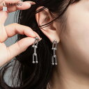 ピアス《ステンレス製 3連Uチェーン ピアス》 ステンレス製 ピアス 金属アレルギー つけっぱなし サージカルステンレス レディース 3連 チェーン リンク 手書き風 ゴールド シルバー イヤリング メール便可//5//