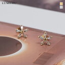 ピアス《ビジューフラワーピアス》全2色 ピアス 金属アレルギー ニッケルフリー レディース ゴールド シルバー 花 フラワー ビジュー 小さい キラキラ フェミニン ガーリー 大人可愛い 軽量 プレゼント プチギフト メール便可//3//