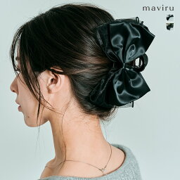 【マラソン限定SALE】ヘアアクセサリー《リボンバンスクリップ 全2タイプ》 レディース 小物 ヘアアクセサリー ヘアクリップ リボン ビッグリボン シュシュ maviru by KiraKiraShop ////