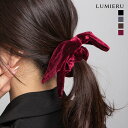 《ビッグリボンのベロアシュシュ 全4色》アシメビッグリボンのベロアシュシュ レディース 小物 ヘアアクセサリー ヘアゴム シュシュ 大人可愛い ヘアアレンジ ポニーテール ハーフアップ 推しカラー 卒業式 入学式 メール便可//5//