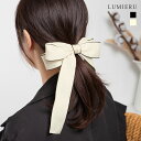 ポニーフック 《ビッグリボン配色ヘアポニーフック 全2色》 ポニーフック ヘアフック ヘアカフス 大人っぽい おしゃれ ヘアアクセサリー ポリエステル リボン ...