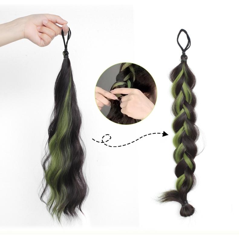 ポイントウィッグ 単品 1本 ポイントエクステ レディース 女性 ロング ポニーテール 付け毛 ヘアゴム 部分ウィッグ メッシュ グラデーション お団