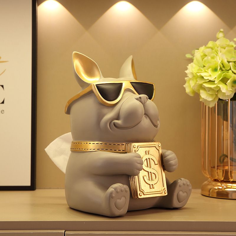 ティッシュケース おしゃれ インテリア ペーパーボックス フレンチブルドッグ ブルドッグ オブジェ お金持ち 犬 犬好き 誕生日 新築祝い 送料無料 [3]