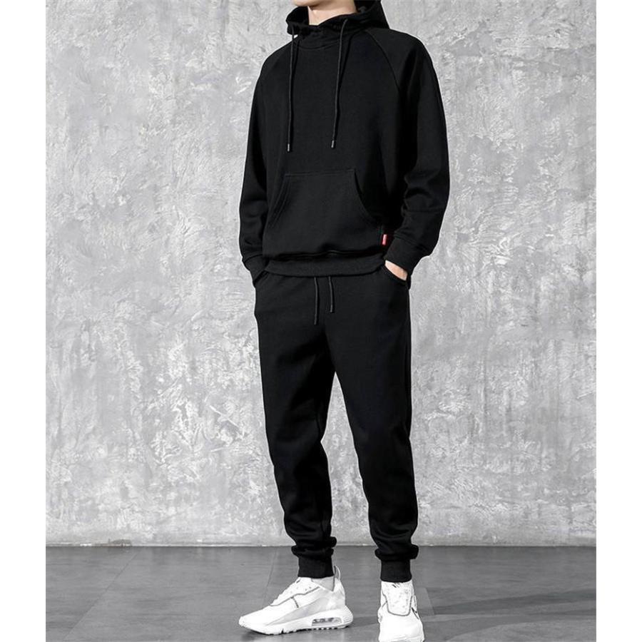 セットアップ メンズ 秋 冬 裏起毛 秋服 長袖 上下セット ジャージ パーカー フー...