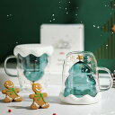 \15日ポイント10倍×最大30%オフクーポン/送料無料 蓋あり ダブルウォールグラス 300ml 取っ手付き かわいい 耐熱グラス おしゃれ コーヒーカップ 保温 ダブルウォール 耐熱ガラス マグカップ コップ 二重 大きい グラス カップ クリスマス プレゼント