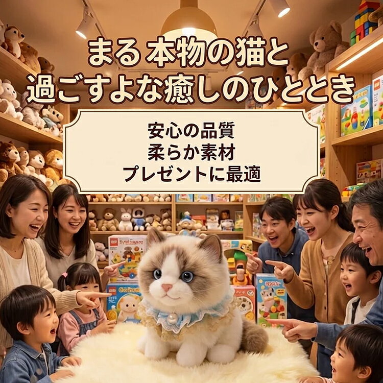 乐天商城 - 猫 ぬいぐるみ リアル リアルなラグドール猫ぬいぐるみ リアル猫 リアルなロボット 子猫 おもちゃ 歩く 鳴く 動物 猫 ネコ ねこ 抱きぐるみ 可愛い もちもち ふわふわ ふくふくにゃんこ 人形 送料無料