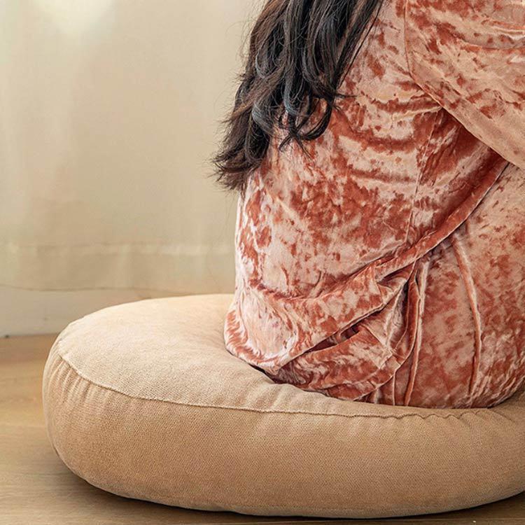 座布団 クッション ざぶとん 北欧 フロアクッション ラウンドクッション 快適 おしゃれ 座椅子 厚さ10〜13cm 丸 円形 高反発 柔