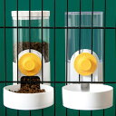 ペット給水器 給餌器 ケージ 固定 2点セット 吊り下げ式 大容量 ペットボウル 自動給餌器 みずのみ器 水漏れ防止 えさ皿 高さ調整 犬 猫 用品
