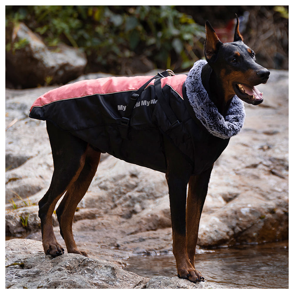 犬服 冬 暖かい ベスト 背開き ハーネス ジャケット 犬の服 防寒 中型犬 大型犬 コート ドッグウェア 冬 大型犬 大きいサイズ 撥水 防寒