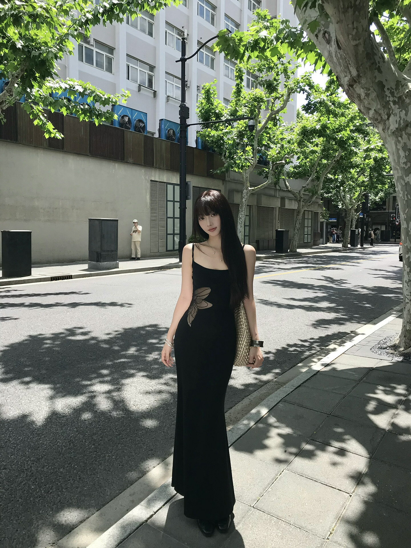 Rakuten - ワンピース レディース キャミワンピ 黒ワンピ ロングワンピース タイトワンピース 背中開き 肌見せ カットアウト デザイン ワンピ セクシー 韓国ファッション 夏 ノースリーブ 細見え 美シルエット お出かけ デート