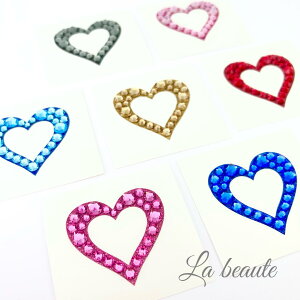 スワロフスキー デコシール オープンハート 選べる11色 デコパーツ キラキラ スワロ スマホ アイコス ステッカー カーステッカー 車 おしゃれ