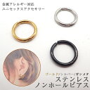ステンレス 金属アレルギー対応 ノンホールピアス 1ペア イヤリング ユニセックス メンズ シンプル アクセサリー メール便送料無料