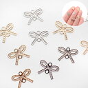 179. 透かしパーツ コネクター ミニリボン ゴールド/シルバー 10個 チャーム アクセサリー パーツ アクセサリーパーツ メタルパーツ 素材 材料 ハンド...