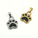 金属アレルギー対応 ステンレス ペンダントトップ 82. 肉球 ペット 犬 猫 ハンドメイド タグ チャーム