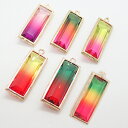 ラインストーン パーツ 【22.レクタングル 全4色】四角 長方形【 丸カンつき ばら売り】ハンドメイド 手作り チャーム DIY 国内発送 推し色 推し活 カ...