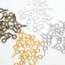 ヒートン金具(中) 10mm 4色 単価3.5円【1.ヒートン(中) 10mm 約20個】 基礎金具 カン付き パーツ ビーズパーツ ハンドメイド DIY 国内...