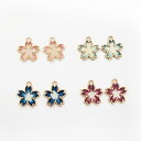 メタルチャーム【262.桜のラメステンドチャーム】1個売り 桜 サクラ ラメ ピンク チャーム カン付き パーツ 手作り ハンドメイド DIY 国内発送
