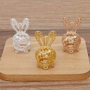 15%オフSALE 延長★メタルチャーム【365.ウサギ】 1個 透かし 兎 チャームアロマ ペンダントトップ ハンドメイド チャーム