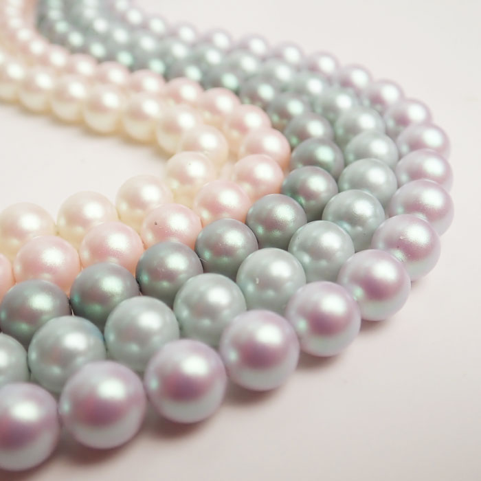 樹脂パール ビーズ 8mm 約40cm連 全5色 ハンドメイド アクセサリーパーツ ネックレス ブレスレット 材料