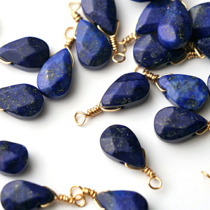 P5倍★MAX20%オフクーポン★【天然石 ラピスラズリ】 チャーム シャンクビーズ 約15mm ハンドメイド材料 ..