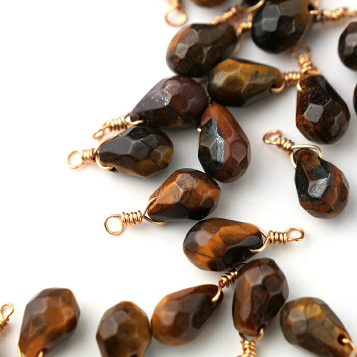 P5倍★MAX20%オフクーポン★【天然石 タイガーアイ】しずぐ 雫型 チャーム シャンクビーズ 約15×9mm ピア..