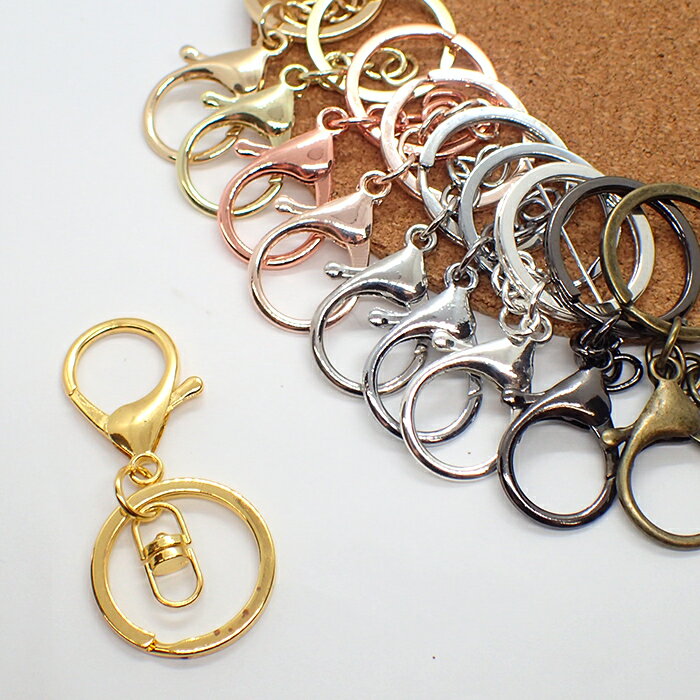 キーホルダーパーツ【08.Dカン付きカニカン】【1個売り】全長約66mm カニカン 二重カン 回転カン ばら売り バッグチャーム キーリング ストラップ チャー...