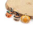 メタルチャーム【295.ハッピーハロウィン】1個売り 3種 ハロウィン チャーム エナメルチャーム 猫 カボチャ 手作りハンドメイド DIY 国内発送