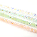 ガラスビーズ【64. ラウンドカット 3.5×4mm 1連】 約37cm クリスタルAB オーロラ メッキガラスビーズ K9ガラス パーツ ハンドメイド 国内発...
