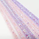 ガラスビーズ【68. ボタンカット(角A) 3×3.6mm 1連】 約35cm クリスタルAB オーロラ メッキガラスビーズ K9ガラス タイヤ パーツ ハンド...