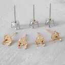 【サージカルステンレス 316】【10個】ハートピアスパーツ 立爪 石座 ゴールド シルバー 金属アレルギー