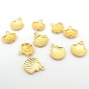 メタルチャーム 【135.シェル 10個入り】単価18円 金属チャーム【約15mm×約14.5mm カンつき パーツ まとめ売り】 ハンドメイド チャーム 手作...