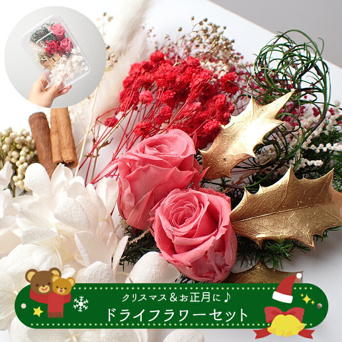 デコパーツ【80. ドライフラワー クリスマス】花材 材料 素材 宅配便のみ メール便不可 薔薇 プリザーブドフラワー 自社管理 ハーバリウム ボタニカルキャンドル レジン 秋冬 It クリスマスツリー クリスマス ツリー リース ディスプレイ 国内発送