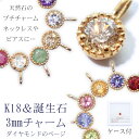 【7】誕生石 ジュエリー K18製 ペンダントトップ（ダイヤモンド） 3mm 1個 【ラッピング無料】天然石 ゴールド 18金 ペンダント ネックレス チャーム ハンドメイド 4月 四月 シャンパン ブラウン DIY 国内発送