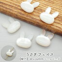 シェルパーツ 【80. うさぎフェイス 縦穴 ビーズ 10x12mm】ホワイト 1個 うさぎ ラビット イースター マザーオブパール パーツ 貝 天然素材 ハンドメイド 手作り DIY 国内発送