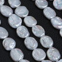 【174. 淡水パール ビーズ オーバル 約14x17mm】1連 売り 国内発送 ◆淡水真珠 バロック高品質