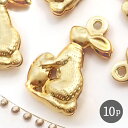 ステンレスチャーム【35. イースターラビット ゴールド 10個 】 ウサギ うさぎ チャーム 手作り ハンドメイド アクセサリー 金具 アンティーク DIY ...