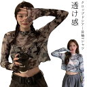シアーTシャツ ショート丈 長袖Tシャツ レディース 韓国ファッション クロップド丈 トップス Tシャツ インナー 透け感 ラウンドネック シースルー シアー プリント おしゃれ uvカット 紫外線対策 大人 デイリー 夏 カジュアル 送料無料