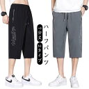 ハーフパンツ 7分丈 ひざ下 クロップドパンツ メンズ 夏 薄手 ストレート ゆったり トレンド カジュアルパンツ クロップド ボトムス カジュアル イージーパンツ ショートパンツ アウトドア スポーツ 大きいサイズ 送料無料
