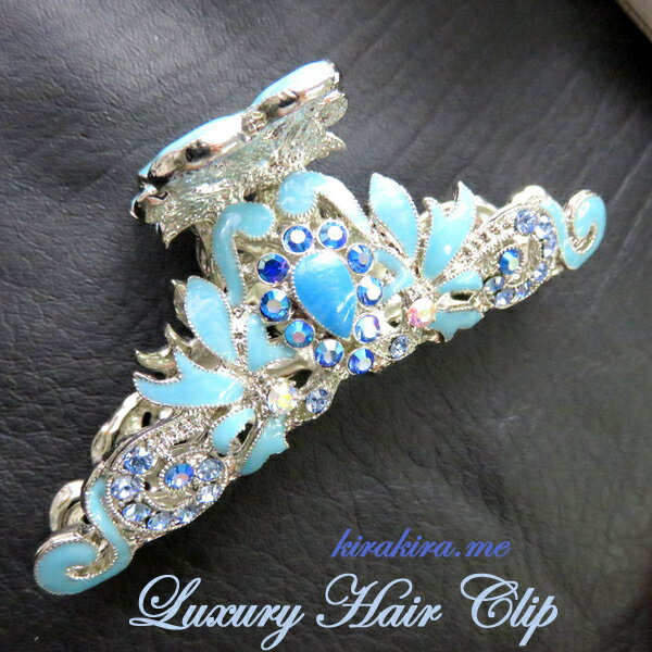 キラキラのガラスビジューヘアクリップ 豪華なアンティークデザイン。 ゴージャス ドレスアップに/アレンジ ヘアアクセ 結婚式 プレゼント メール便送料無料母の日 クリスマス