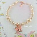 可愛いロマンティックでフェミニン蝶のエポピンクパールブレスレット 結婚式 2次会 レディースアクセサリー ピンクゴールド パール メール便送料無料母の日 クリスマス