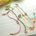 ミサンガ 樹脂 ビジュー ブレスレット アンティークゴールド 手作り ネオンカラー 蛍光色 カラー カラフル コードブレス アジャスター コード ブレスレット ...