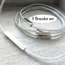 【こちらはブレスレット3本セット 商品ページです】バングル ブレスレット クリア スクエア バー 刻印 シルバーラメ グリッター使い 3本セット シンプル 軽量 プレート きれいめ レディース 女性 プレゼント パーティー カジュアル クリスマス