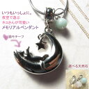 メモリアル 遺骨 猫 ペンダント ネックレス 選べる 天然石 ステンレス 月 ジュエリー ペット 可愛い 遺骨ペンダント ロケット 水晶 ローズクオーツ アマゾナイト 手元供養 爪 遺骨アクセサリー 遺髪 遺灰 分骨 防水 ペットロス 金属アレルギー対応 人気 シンプル ねこ ネコ