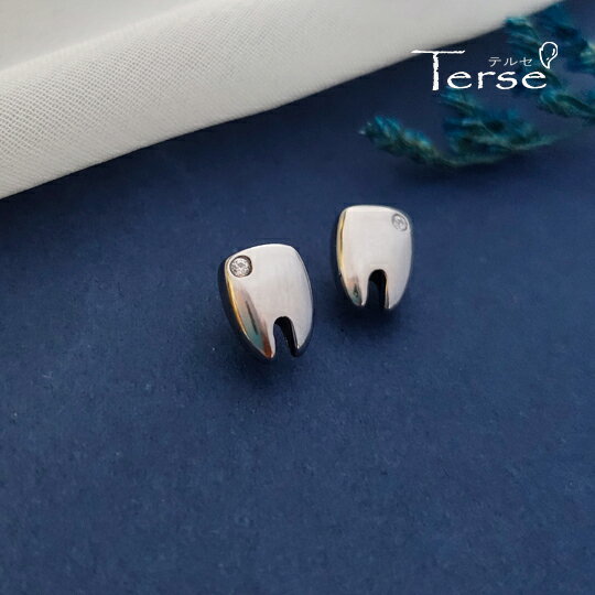 Terse 再入荷 シルバー925 ユニークな歯形のピアス 1ペア かわいい おもしろい　銀歯 トゥース 男女兼用 SA0024A