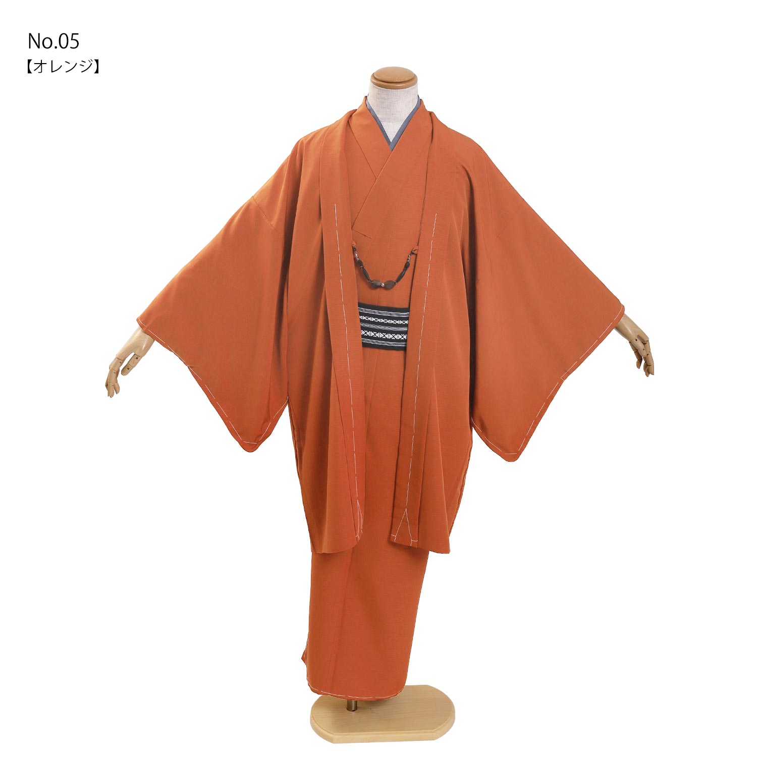 T1 着物 洗える着物　色無地　絽　夏着物　オレンジ 洗える着物 色無地 東レシルック 絽 夏着物 TL/LL（BL)サイズ