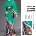 付下げ訪問着 国内染め お仕立て着物 グリーン地に変わり桜(27-138)【※お仕立て代金込み・国内縫製】 反物【セミオーダー】【附下 付け下げ きもの】 お茶...