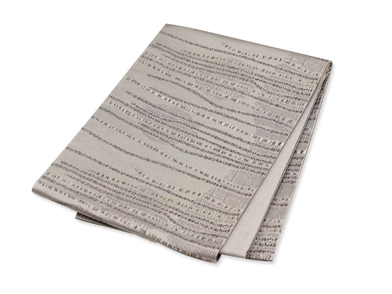 日本製 本場桐生織京袋帯 グレーに粒ラインとサークル 本場 桐生織 京袋帯 群馬 きりゅう 群馬県 桐生市 桐生 伝統的工芸品 伝統 織物 織り方 先染め織物 ...